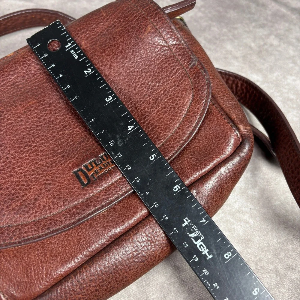 Duluth Trading Co Crossbody Bag Womens Small Brown Leather Pebbled Organizer